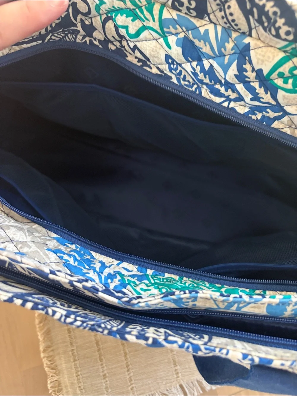 Vera Bradley set Quilted Floral Tote Bag in Blue & Teal